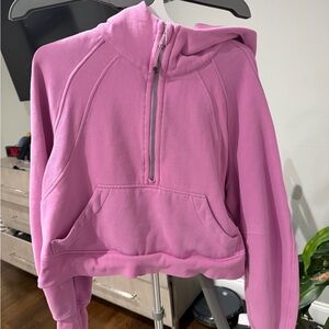 lululemon athletica Pink Cropped Half-Zip Hoodie